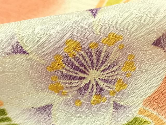 平和屋着物▽リョウコキクチ Ryoko Kikuchi 小紋 単衣 枝花文 洗える着物 AABC0279fy