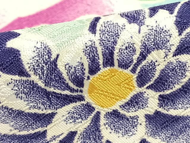 平和屋着物▽リョウコキクチ Ryoko Kikuchi 小紋 単衣 草花文 洗える着物 AABC0281fy