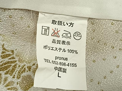 平和屋着物▽小紋 単衣 切嵌花文 麻の葉文様 洗える着物 AABC0283fy