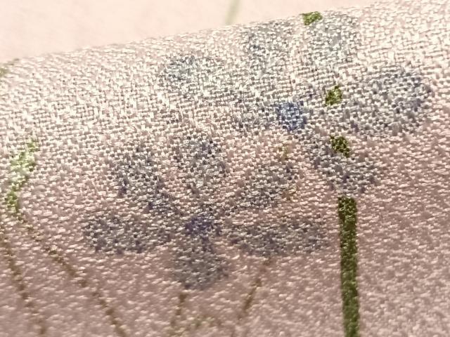 平和屋着物▽小紋　単衣　草花文　洗える着物　AABC0284fy