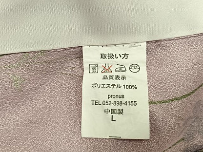 平和屋着物▽小紋　単衣　草花文　洗える着物　AABC0284fy