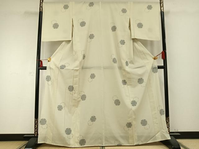 平和屋着物▽小紋 単衣 雪輪文 洗える着物 AABC0285fy