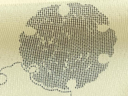 平和屋着物▽小紋 単衣 雪輪文 洗える着物 AABC0285fy