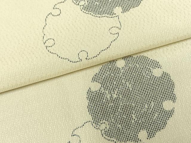 平和屋着物▽小紋 単衣 雪輪文 洗える着物 AABC0285fy