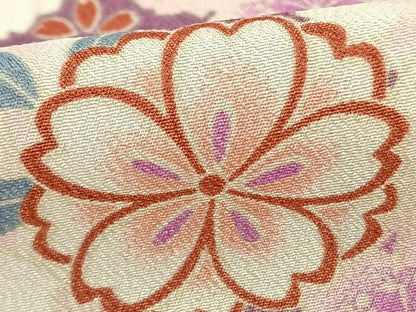 平和屋着物▽Rumi K ルミキクチ　小紋　単衣　花尽くし　洗える着物　AABC0287fy