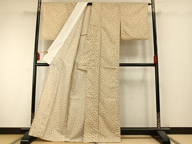 平和屋着物▽江戸小紋 単衣 丸文 洗える着物 AABC0291fy