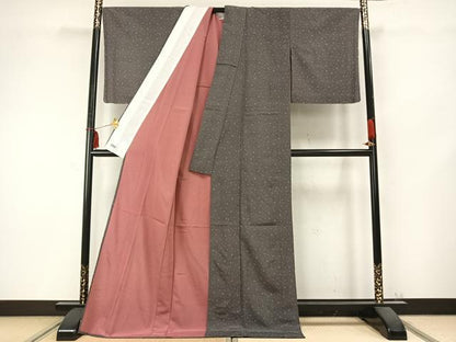 平和屋着物▽江戸小紋　単衣　散らし文　高島屋扱い　反端付き　ロング丈　洗える着物　未使用　AABC0293fy