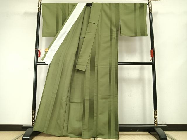平和屋着物▽小紋 単衣 間道 洗える着物 AABC0295fy