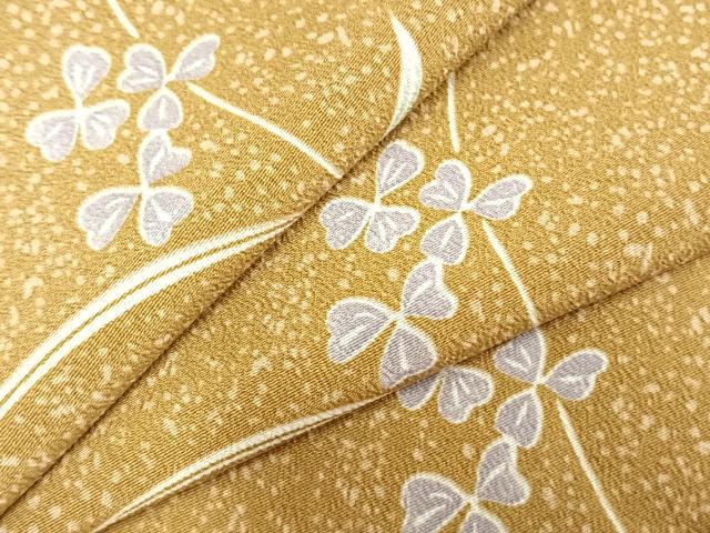 平和屋着物▽小紋　単衣　草花文　洗える着物　AABC0302fy