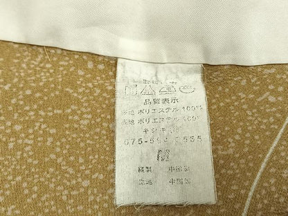 平和屋着物▽小紋　単衣　草花文　洗える着物　AABC0302fy