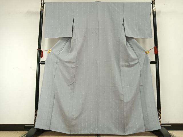 平和屋着物▽上質な紬 　単衣　蔦の葉文 　正絹　逸品　未使用　AABC0305fy