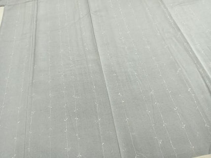 平和屋着物▽上質な紬 　単衣　蔦の葉文 　正絹　逸品　未使用　AABC0305fy