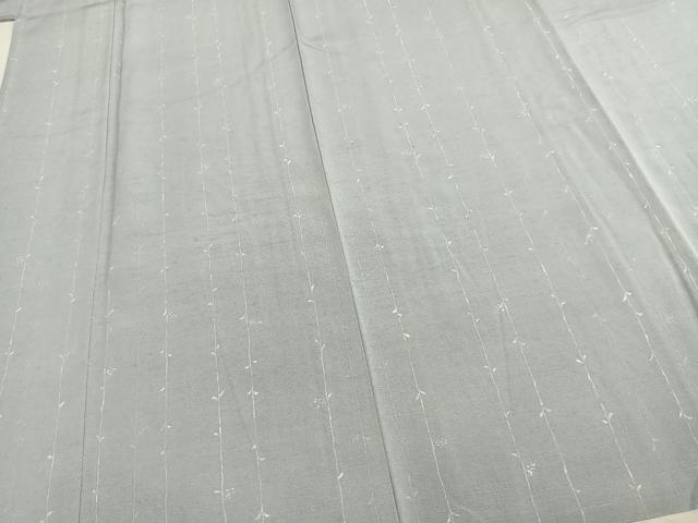 平和屋着物▽上質な紬 　単衣　蔦の葉文 　正絹　逸品　未使用　AABC0305fy