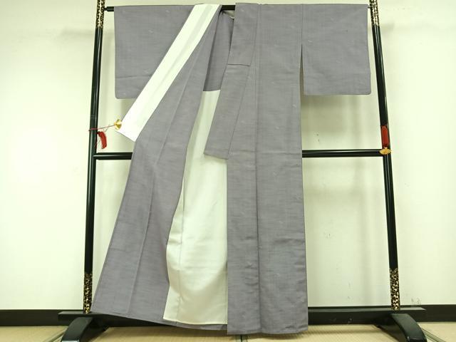 平和屋着物▽上質な紬 単衣 刺繍 絣柄 正絹 逸品 AABC0306fy