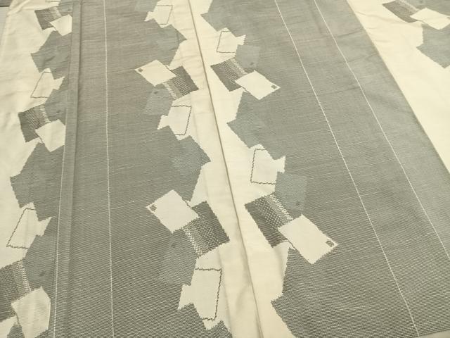 平和屋着物▽上質な紬 単衣 色紙重ね文 正絹 逸品 AABC0309fy