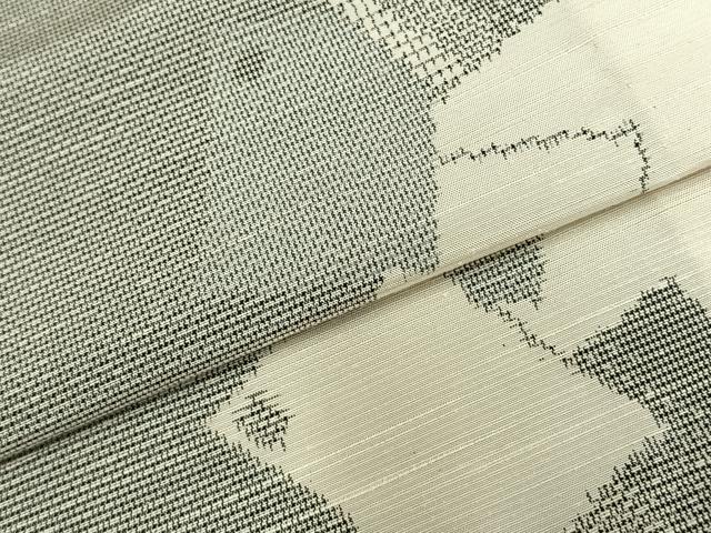 平和屋着物▽上質な紬 単衣 色紙重ね文 正絹 逸品 AABC0309fy