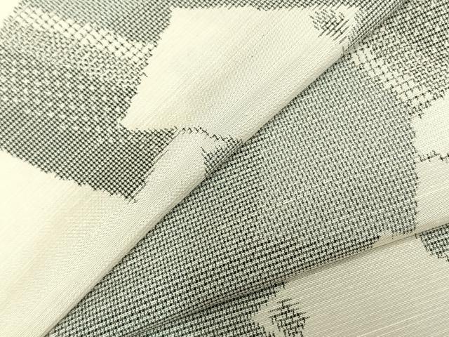 平和屋着物▽上質な紬 単衣 色紙重ね文 正絹 逸品 AABC0309fy