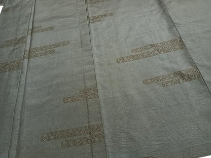 平和屋着物▽本場大島紬　単衣　霞取り文　正絹　逸品　未使用　AABC0312fy