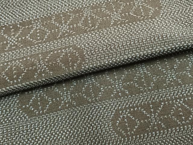 平和屋着物▽本場大島紬　単衣　霞取り文　正絹　逸品　未使用　AABC0312fy