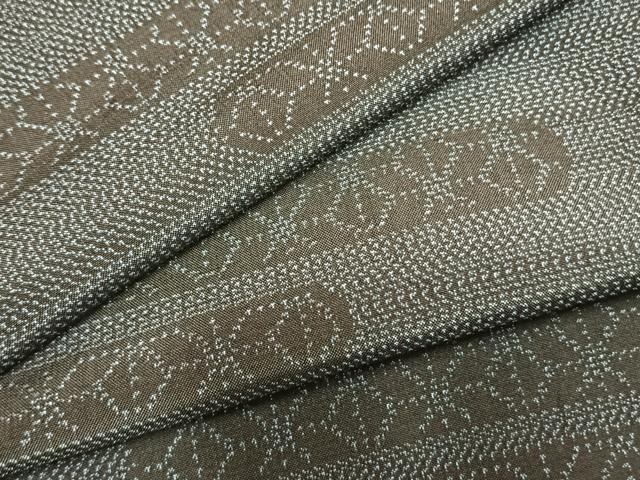 平和屋着物▽本場大島紬　単衣　霞取り文　正絹　逸品　未使用　AABC0312fy