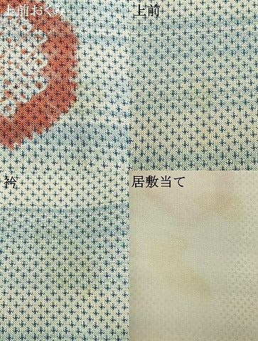 平和屋着物▽上質な小紋 単衣 亀甲文様 正絹 逸品 AABC0314fy