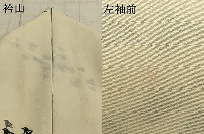 平和屋着物▽小紋 単衣 千鳥文 洗える着物 AABC0318fy