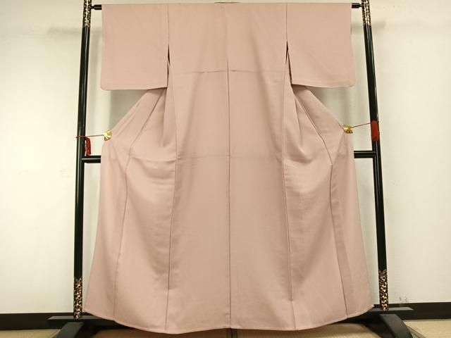 平和屋着物▽色無地 単衣 灰桜色 洗える着物 AABC0322fy