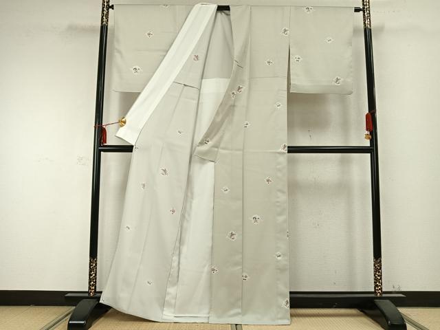 平和屋着物▽小紋 単衣 宝尽くし文様 洗える着物 AABC0326fy