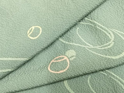 平和屋着物▽上質な小紋 単衣 丸文 正絹 逸品 AABC0328fy