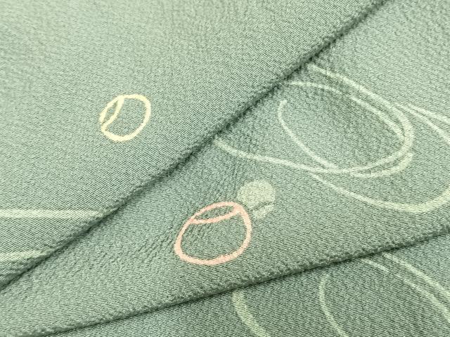 平和屋着物▽上質な小紋 単衣 丸文 正絹 逸品 AABC0328fy