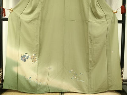平和屋着物▽訪問着 単衣 作家物 人物文 暈し染め 正絹 逸品 AABC0330fy