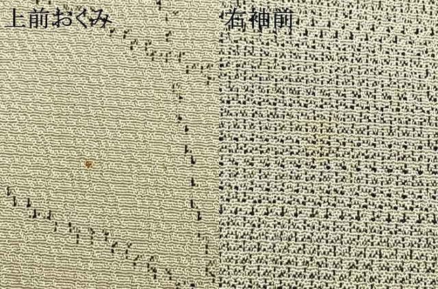 平和屋着物▽本塩沢 訪問着 単衣 草葉文 正絹 逸品 AABC0332fy
