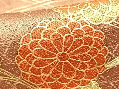 平和屋着物▽訪問着 単衣 草花文 金彩 正絹 逸品 AABC0336fy