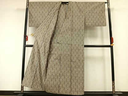 平和屋着物▽本場琉球絣 単衣 正絹 逸品 AABC0338fy