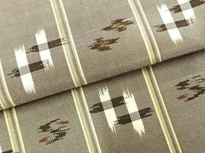平和屋着物▽本場琉球絣 単衣 正絹 逸品 AABC0338fy