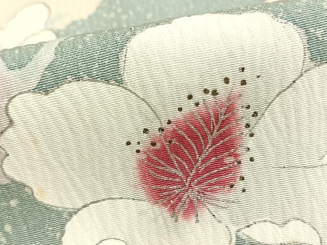 平和屋着物▽訪問着 単衣 草花文 正絹 逸品 AABC0342fy