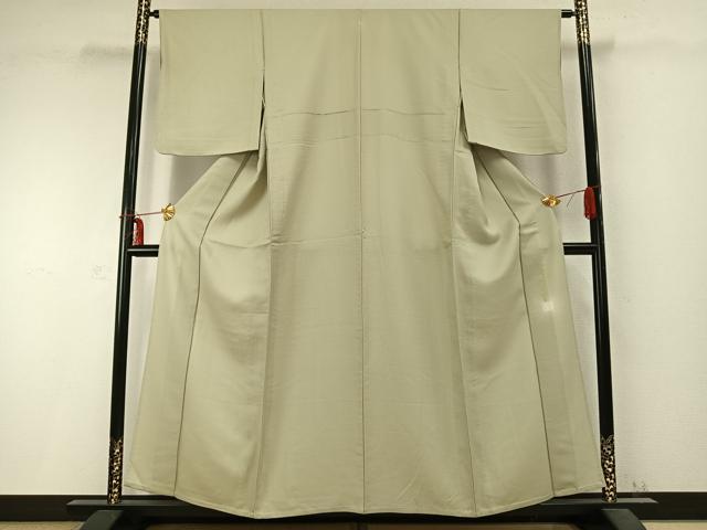 平和屋着物▽上質な色無地 単衣 草木染 若芽色 正絹 逸品 AABC0343fy