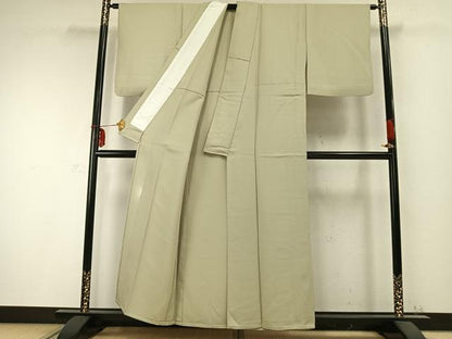平和屋着物▽上質な色無地 単衣 草木染 若芽色 正絹 逸品 AABC0343fy