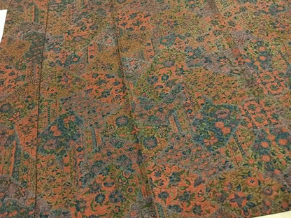 平和屋着物▽上質な小紋 単衣 切り嵌め花文 正絹 逸品 AABC0344fy