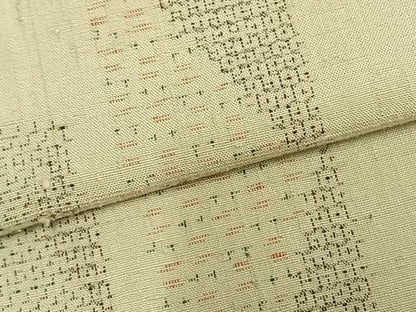 平和屋着物▽結城紬　単衣　100亀甲　色紙文　正絹　逸品　AABC0346fy