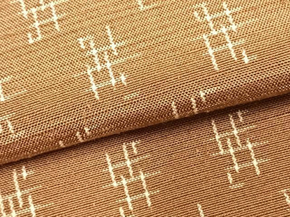 平和屋着物▽上質な紬 単衣 幾何学文様 正絹 逸品 AABC0354fy