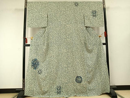 平和屋着物▽訪問着 単衣 吉祥花文 金彩 正絹 逸品 AABC0355fy