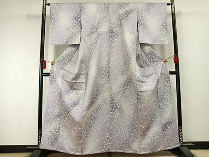 平和屋着物▽上質な小紋 単衣 舞花文 正絹 逸品 未使用 AABC0356fy