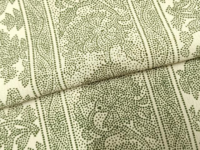 平和屋着物▽江戸小紋 単衣 草花間道 正絹 逸品 AABC0358fy