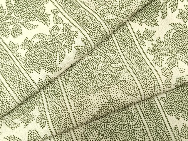 平和屋着物▽江戸小紋 単衣 草花間道 正絹 逸品 AABC0358fy