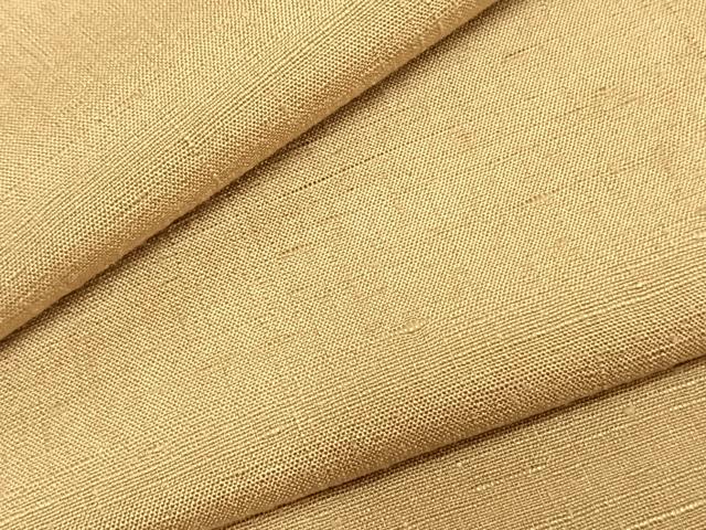 平和屋着物▽上質な紬 単衣 色無地 飴色 正絹 逸品 AABC0360fy