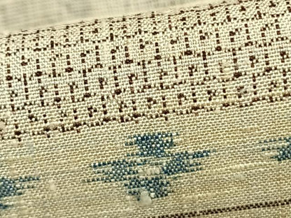 平和屋着物▽上質な紬 単衣 100亀甲 横段文 正絹 逸品 AABC0365fy