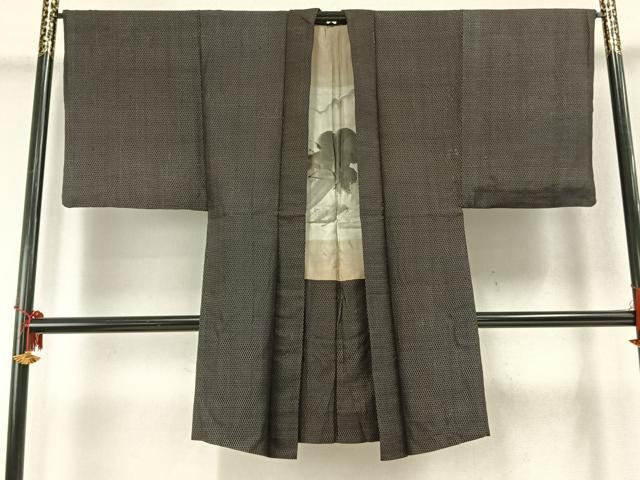 平和屋着物▽男性 長羽織 本場大島紬 スリーシーズン 春夏秋 塵除け 幾何学文様 正絹 逸品 AABC0366fy