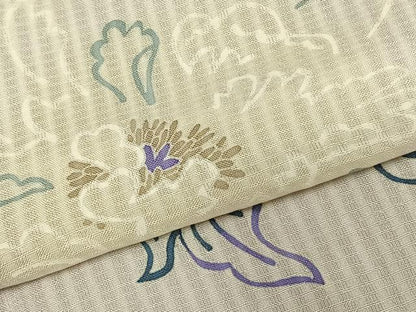 平和屋着物▽道行コート スリーシーズン 春夏秋 塵除け 草花文 ロングコート 正絹 逸品 AABC0378fy