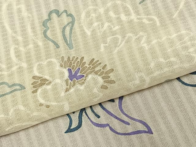 平和屋着物▽道行コート スリーシーズン 春夏秋 塵除け 草花文 ロングコート 正絹 逸品 AABC0378fy